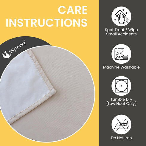 SILLY LEGACY Thin Reversible Waterproof Protective Cover for Bed or Couch, for Dogs and Cats (Queen 82 x 82, Beige)