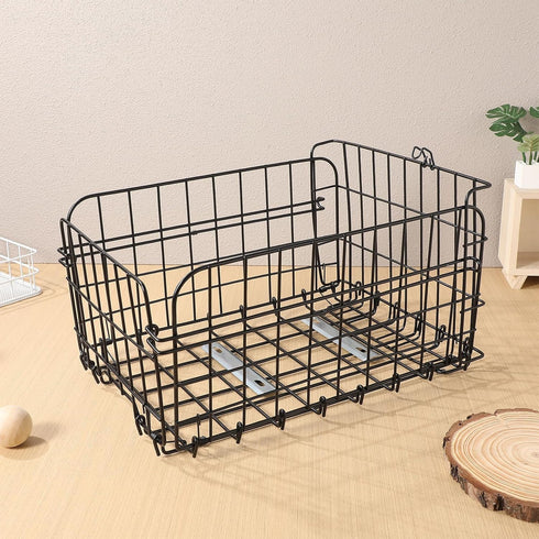 Commutes DOITOOL Folding Rear Bike Basket Black Wire Mesh Storage Gadget for Electric and Road Bikes Sturdy Cargo