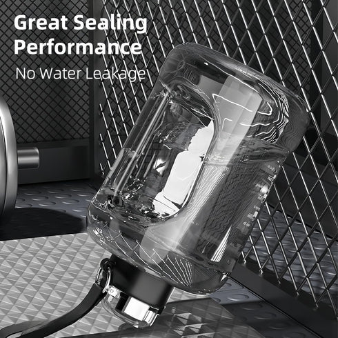 HOORMED 50oz 84oz 2-in-1 (50oz, & Motivational Water Bottle - Time-Marked, Leak Proof & BPA free. Lid with Straw