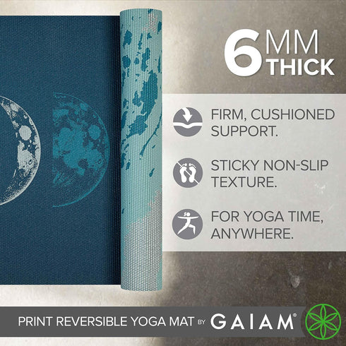 Gaiam Premium 6mm Yoga Mat - Extra Thick Non Slip Exercise & Fitness Mat for Yoga, Pilates & Floor Workouts (68" x 24")