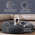 Bedsure Calming Dog Bed for Medium Dogs, 30 inches, Washable Round Fluffy Plush Faux Fur Cat Bed, Dark Grey