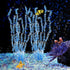 Large Aquarium Plastic Plants, Tall Aquarium Plants for Fish Tanks Decor, 19.29" Height (Blue White, 2pcs)
