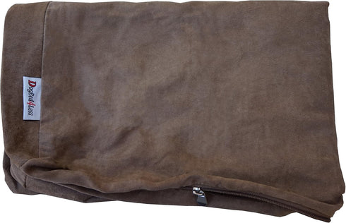 Dogbed4less External Pet Bed Cover with Zipper Liner, Extra Large Dog, 55"X37"x4", Brown - Replacement Cover Only