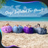 210T 450 lbs. Nevlers Navy Inflatable Couch Air Sofa | Polyester Blow Up Chairs | No-Pump Inflatable Lounger | Air