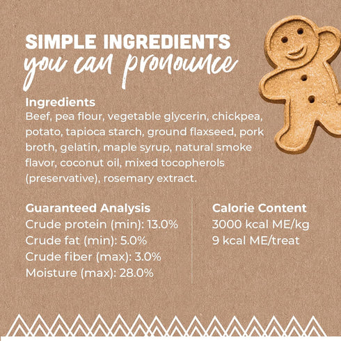 Buddy Biscuits Softies Dog Treats, Grain-Free, Natural Grilled Beef Flavor, 5 oz Pouch, Oven Baked