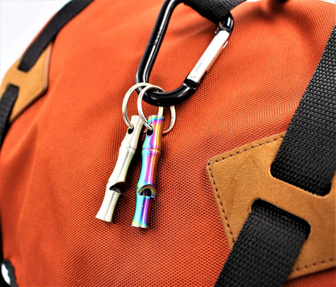 Real Sic Steel Emergency Whistle Keychain, Loud Portable Safety for Survival, Hiking, Camping