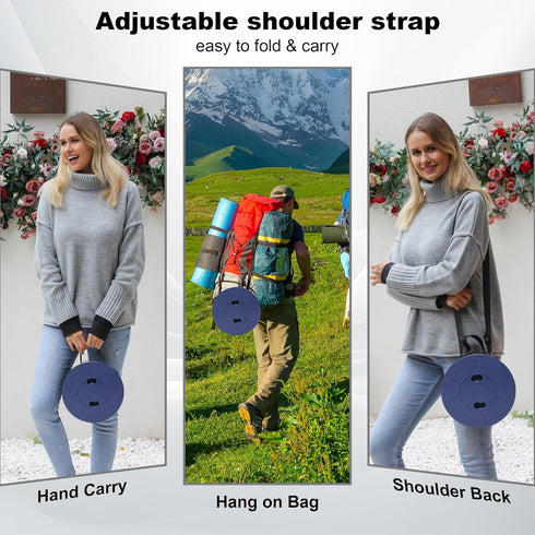 18.1",600Lbs ALEVMOOM Upgraded Collapsible Stool with Thickened Cushion Max Weight Wider & Taller Pop Up Stool, Heavy