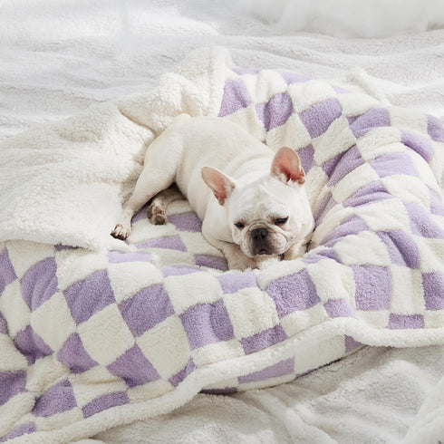 Lesure Waterproof Dog Blanket for Medium Dogs, Washable Double Sided with Warm Jacquard Shag & Soft Sherpa Fleece,