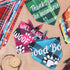 50 Pcs Plaid Dog Bandanas Bulk Cute Dog Scarf Bibs Puppy Pet Bandanas with Captions Adjustable Cat Outfit Washable