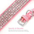 Cute Girl Rhinestone Suede Dog Collar for Small Dogs, Soft Diamond Bling Collars for Medium Dogs (Pink, S)