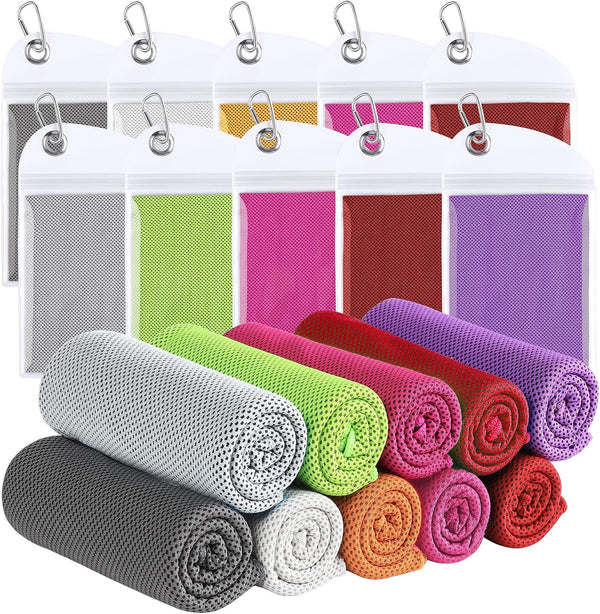 KEAFOLS Cooling Towels for Neck and Face 10 Pack, 40x12 Soft Breathable Sweat