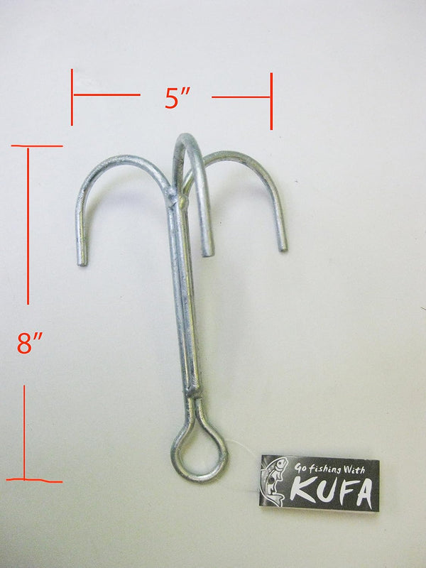 KUFA 8" H x 5" W Galvanized Steel Grapple Hooks