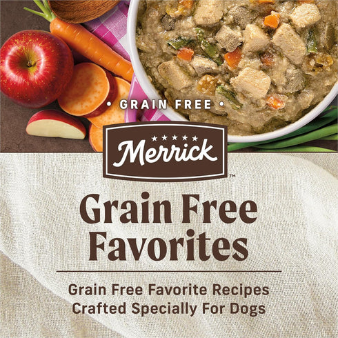 Pack, (Pack 12) 12.7 oz. Merrick Grain Free Wet Dog Food, Premium Gluten Free Canned Variety Beef, Chicken and Turkey
