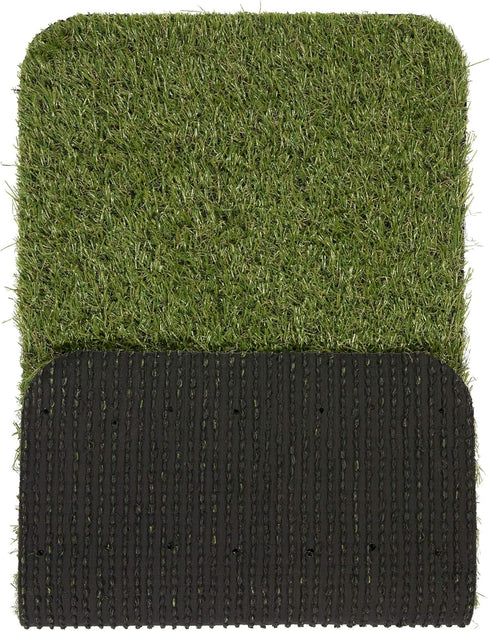 Ottomanson Artificial Grass Puppy Potty Training Pad with Tray, 15" x 30", Reusable Pee Pad for Small Pets and Dogs