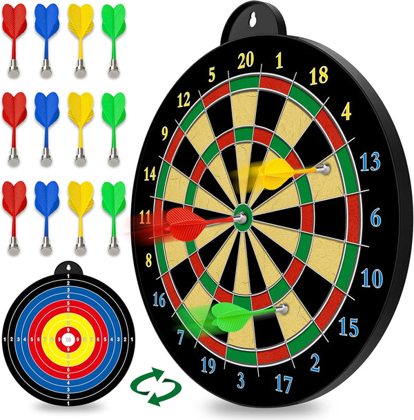 Dart Board - 12pcs Magnetic Darts - Excellent Indoor Game and Party
