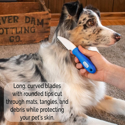 Ultimate Pet Dematting & Deshedding Set, 3 in 1 Grooming Tool Set, Dual Sided Rake, Dematting Razor Comb