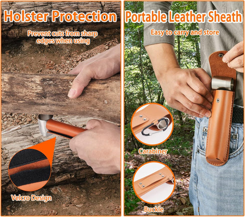 Hand Auger Wrench Survival Tools - Scotch Eye Wood Drill Bit for Camping, Portable Tripod with Adjustable Chain