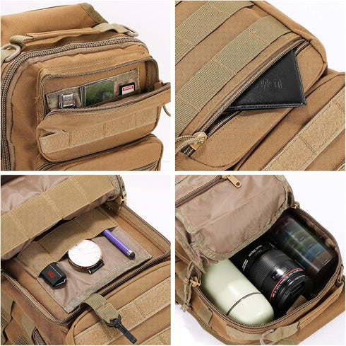Gogoku 3 Pack Molle Pouch Combo - Tactical Water Bottle Holder - Compact Utility Waist Bag Pack