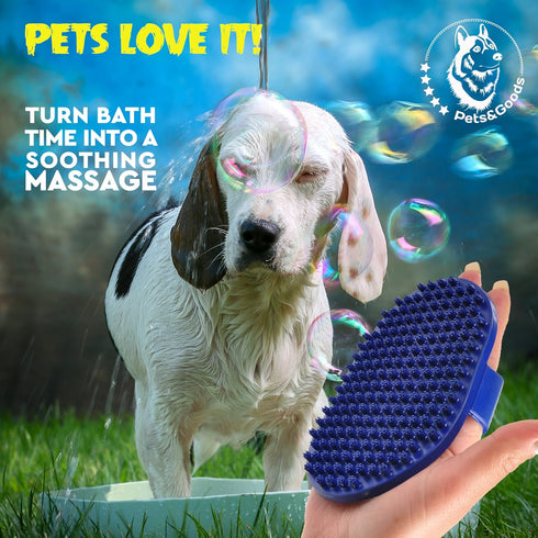 Dog and Cat Grooming Brush, Rubber Brush for Bathing, Washing, Deshedding Short or Long Pet Hair