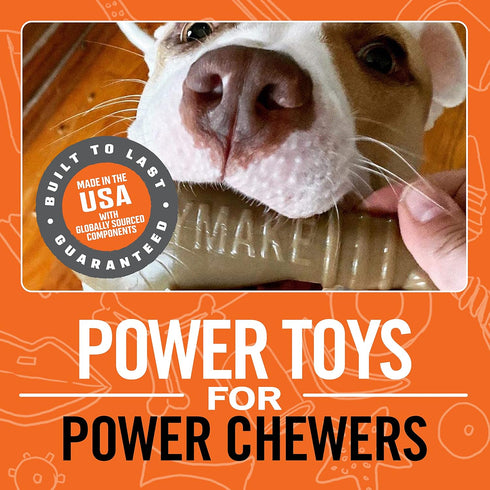 BULLYMAKE Nylon Turkey Leg Chew Toy for Dogs, Durable Toy for Aggressive Chewers, Made in USA
