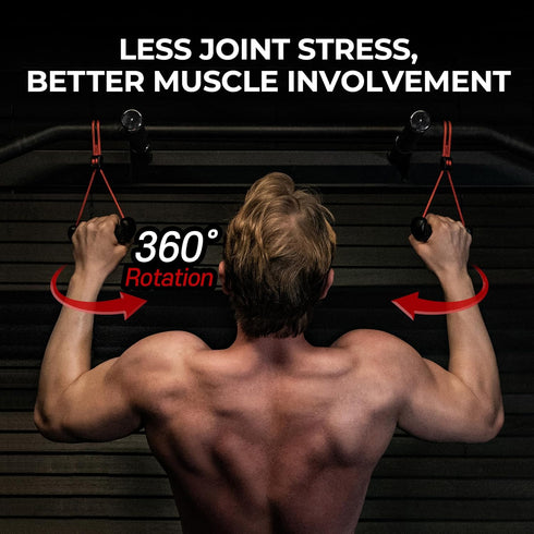 GD Fly Grip Pull Up Handles for Neutral Grip & LAT Pull Down Attachments, Perfect Grips for T-bar Row, Gym Equipment