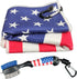 Golf Club Brush and American Flag Golf Towels - Cleaning Kit with Strong Magnet for Golf Clubs or Bag