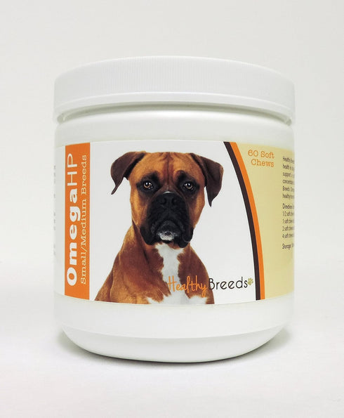 Healthy Breeds Boxer Omega HP Fatty Acid Skin and Coat Support Soft Chews, 60 Count
