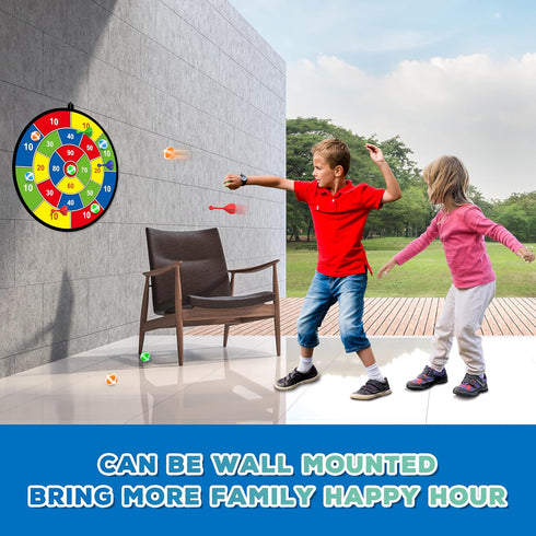 3 4 5 6 7 8 9 10 11 12 Large Dart Board for Kids, Kids Double-Sided Dart Board with Sticky Balls and Darts