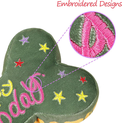 Dog Birthday Toys - Soft Cotton Filled Squeaky Bone Shape Cake for Small, Medium, and Large Breeds