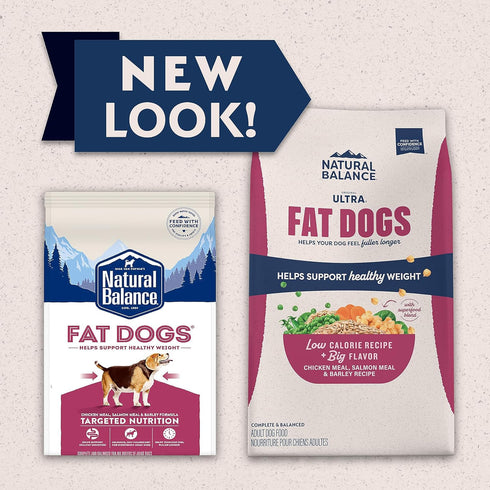 Natural Balance Original Ultra Fat Dogs, Chicken Meal, Salmon Meal & Barley Recipe, Adult Dry Dog Food, 4 lbs.