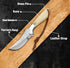 Handmade Cowboy Skinning Hunting Knife with Leather Sheath - Outdoor Camping Hiking Rasp Knife - Stainless Fixed Blade