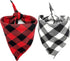 Realeaf Dog Bandanas 2 Pack, Reversible Plaid Pet Scarves, Classic Triangle Dog Bibs for Small Dogs Cats