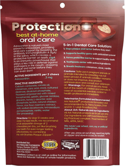 ARK NATURALS Protection+ Brushless Toothpaste – Mini Breeds, 4oz Bag – Dog Dental Chew with Toothpaste Center – Prevent Plaque & Tartar and Freshen Breath with Dental Chews for Dogs