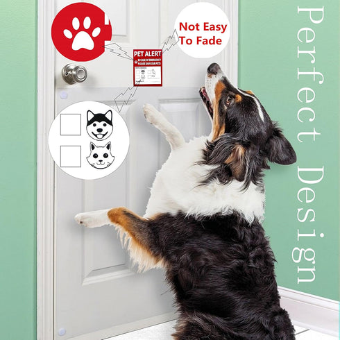 Pet Alert Safety Fire Rescue Sticker - 4 Pack, In Case of Fire Notify Rescue Personnel to Save Pets