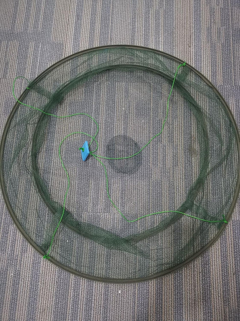 31.5" EatingBiting Portable Prawn Bait Crab Shrimp Net Drop Landing Fishing Pier Harbour Pond Folding Fishes Net