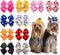 PET SHOW Bowknot Dog Hair Bows with French Barrette Clips - Pack of 10 Grooming Accessories for Yorkie, Teddy, Puppies