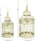 Deco 79 Metal Round Birdcage Set of 2, 22" & 18"H, with Latch Lock Closure and Hanging Hook, Cream