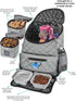 Mobile Dog Gear Travel Bag - Deluxe Quilted Weekender Backpack with Lined Food Carriers and 2 Collapsible Dog Bowls,