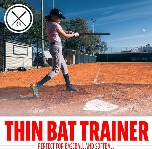 Franklin Sports MLB Baseball Training Bat + Balls, Thin Stick Training Bat for Hitting Practice, 30"