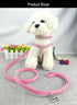 Dog Collar & Harness & Lead Sets Fashion Dog Collar Diamante with Harness & Leashes Comfortable Soft Collar Harness and Leashes Set for Dog - Pink - XS