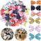 PET SHOW 20Pairs Big Dog Hair Bows with Rubber Band for Small Medium Large Dogs, Pink Blue Grooming Accessories