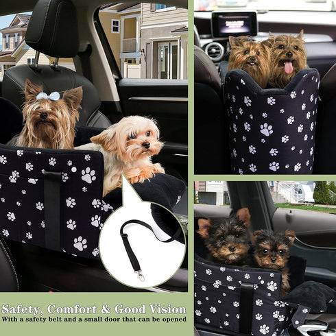 21 lbs Dog Car Seat for Console - Memory Foam Pet Booster Seat for Small Medium Dogs Up to - SUV Truck Center Console