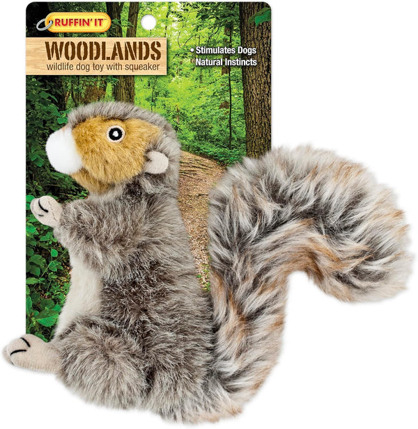 RUFFIN' IT Reaowazo Woodlands Plush Squirrel Dog Toy, Small