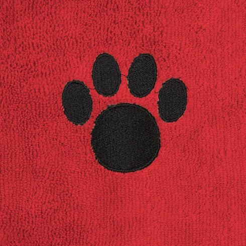 Bone Dry Pet Grooming Towel Collection, Embroidered Absorbent Microfiber Drying Set, 15x30, Red, 3 Count
