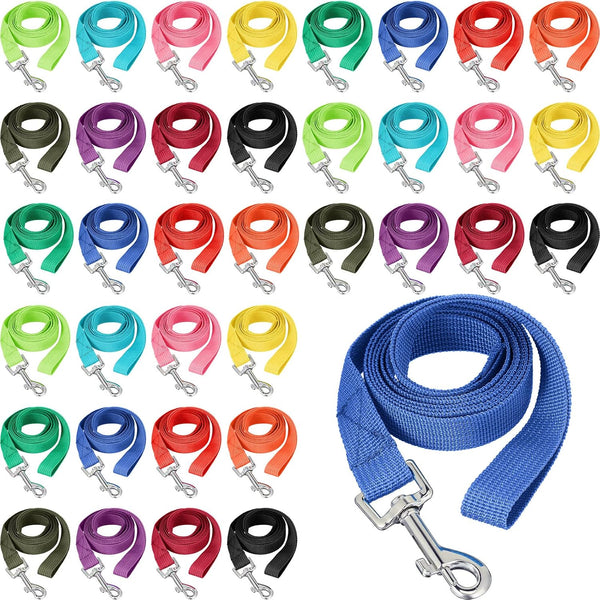 36 Pcs Dog Leash Bulk 5 ft Multicolored Training Leash for Small Medium Dogs, Nylon Rope for Agility, Camping