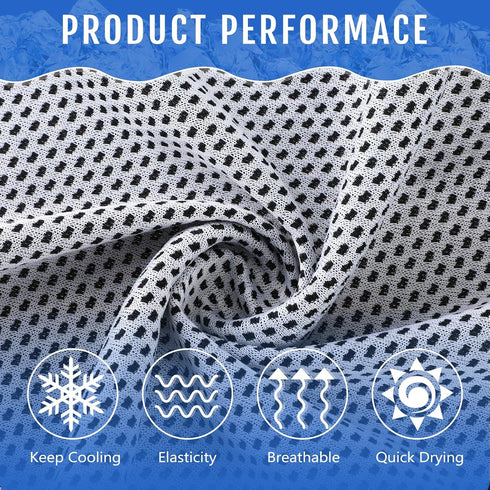 Hosuly 30 Pcs Cooling Towels - 40"x12" Ice Towel, Breathable Soft Chilly Sweat Towels for Gym and Sports