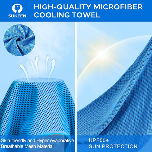 4 Pack (40"x12"), Sukeen Cooling Towels Cooling Neck Wraps, Ice Towel, Soft Breathable Chilly Towel,Microfiber Towel