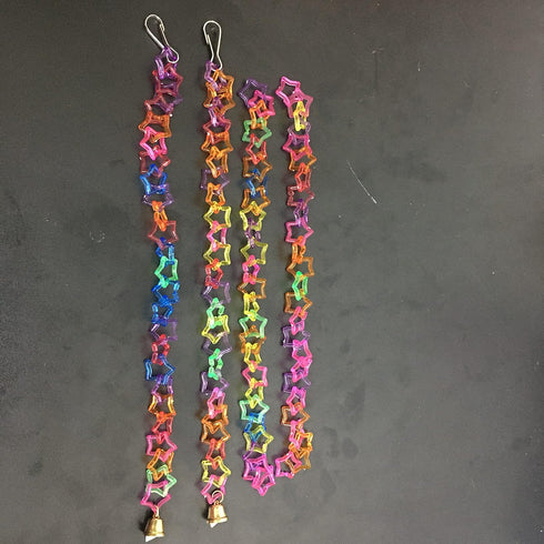 Star Shape Clear Color Chain Links, Plastic Neon Toy Parrot Bird Foot Parts, Kid DIY, 100pcs