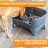 The Niner Slow Feed Bowl, Raised Peaks to Slow Down Eating, Fits Elevated Feeders, Holds up to 2 Cups, Gunmetal Grey