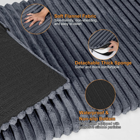54"x 24.8", FURTIME Backseat Pet Bed Mat, Non-Slip Dog Bed for Car Back Seat, Washable Travel Pet Mat with Removable